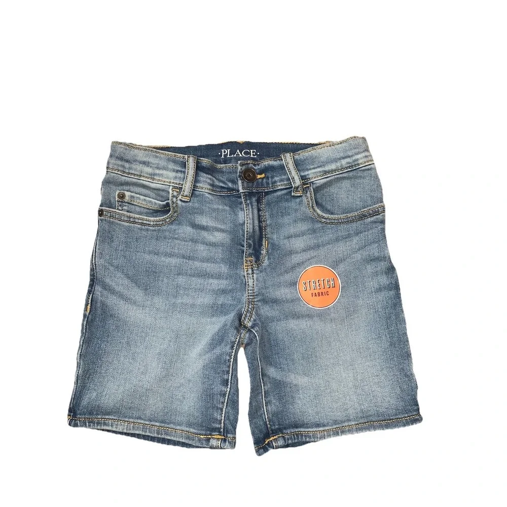 The Children's Place Denim Shorts Boys Size 7 Reg Light Blue Kids Stretch Casual